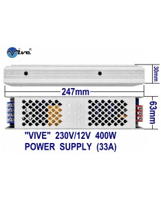 Vive 230V/12V 33A 400W Slim Led Power Supply Vive 230V/12V 33A 400W Slim Led Power Supply